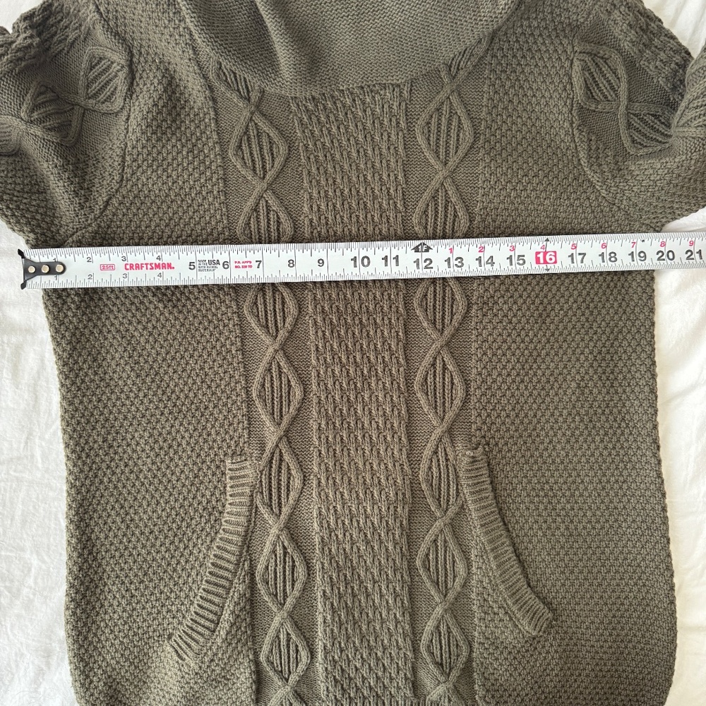 Preswick & Moore Cable Knit Sweater – Dark Olive Green – NWT Size petite xlarge - Picture 4 of 4